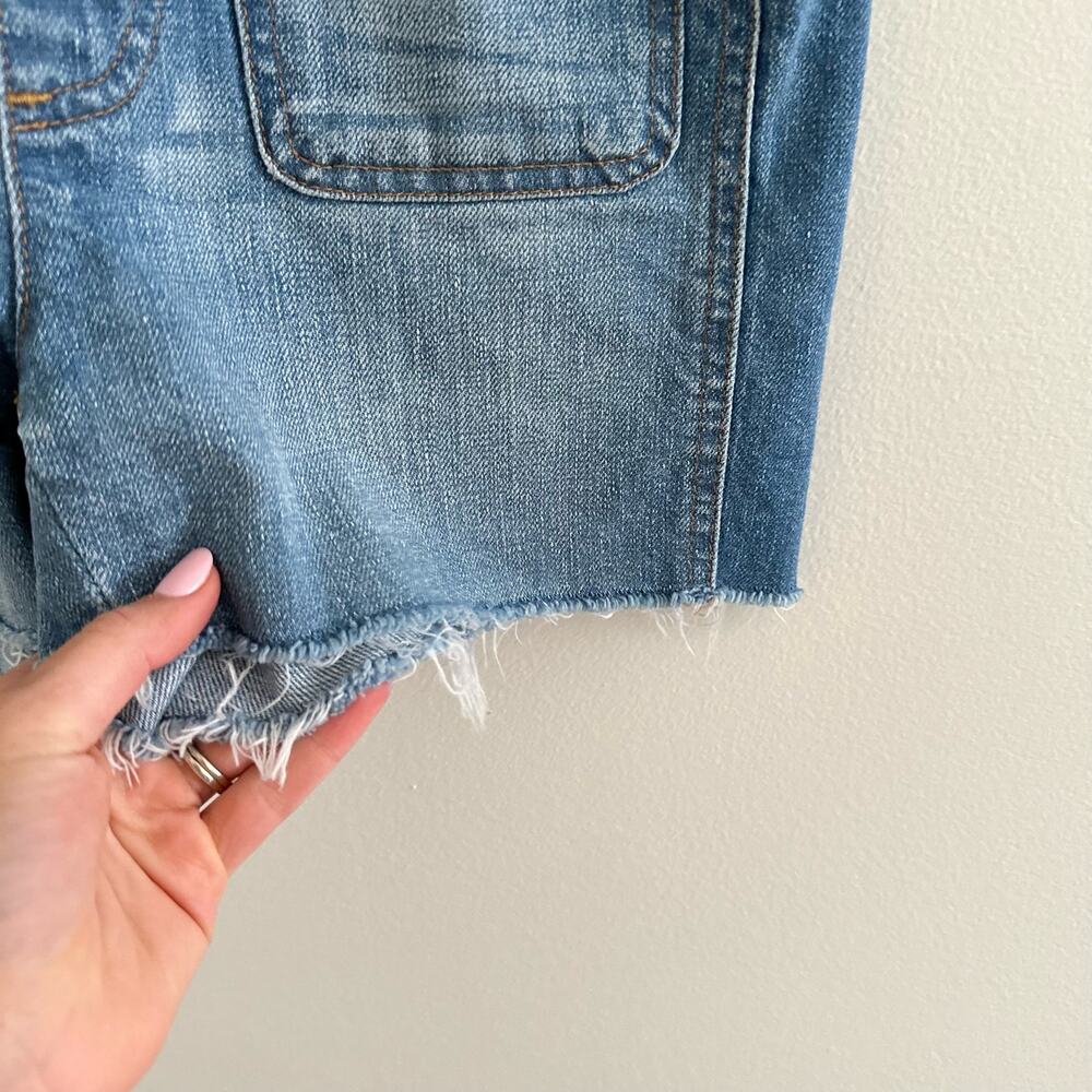 Madewell Adirondack Denim Raw Hem Short Overalls Blue XXS - Picture 6 of 11